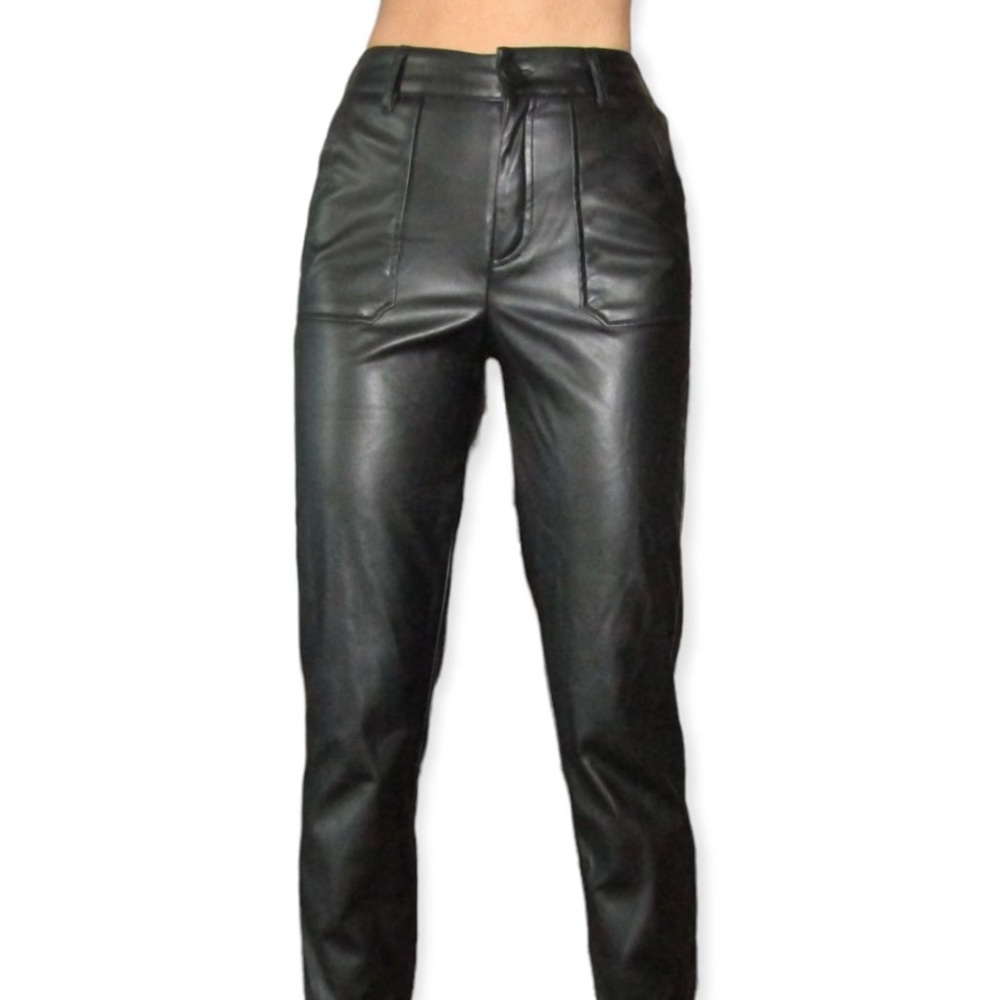 Leather jogger pants